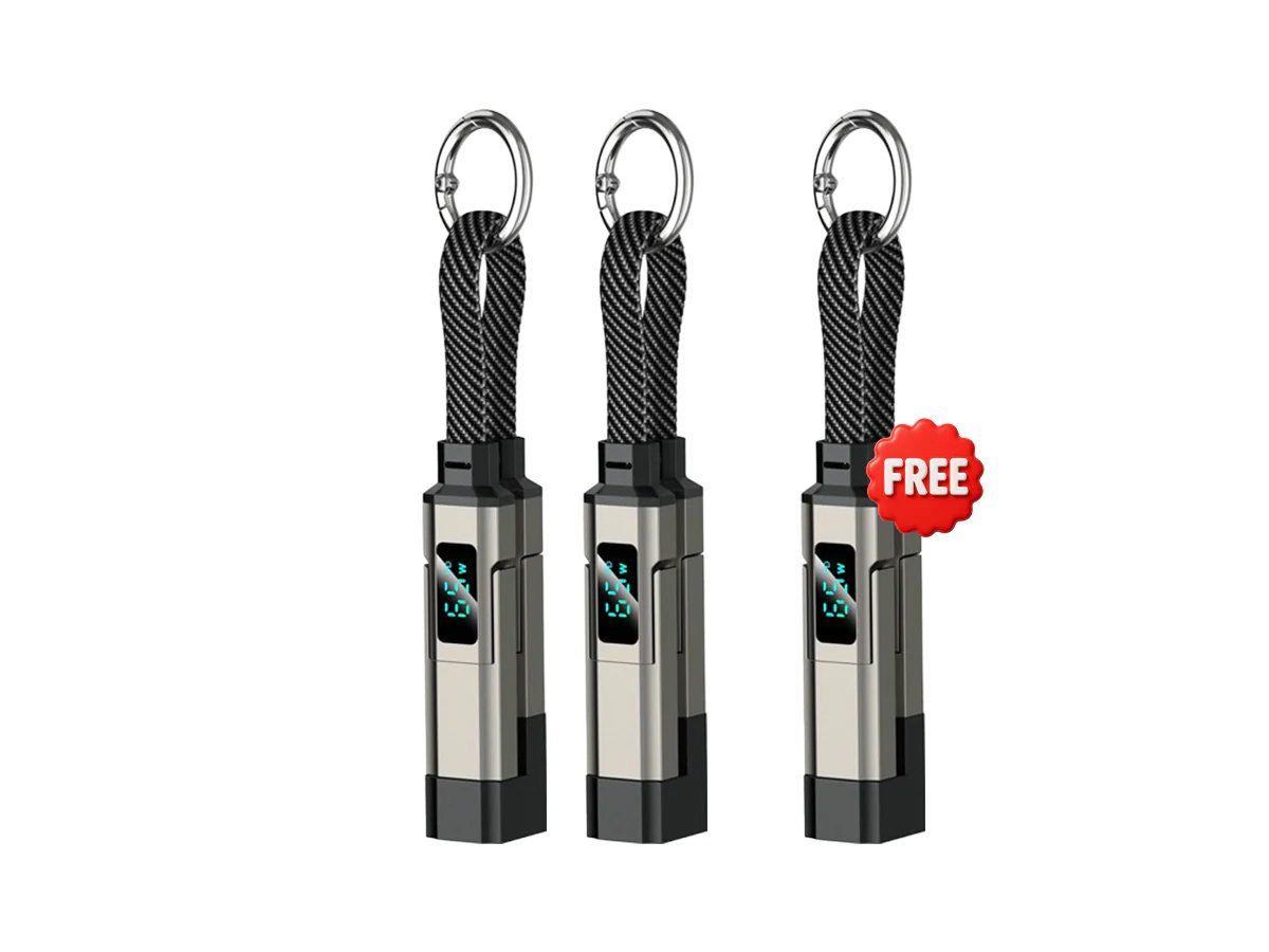 ⏰Limited Time SALE 50% OFF🔥4-in-1 Digital Display Keychain Charging Cable