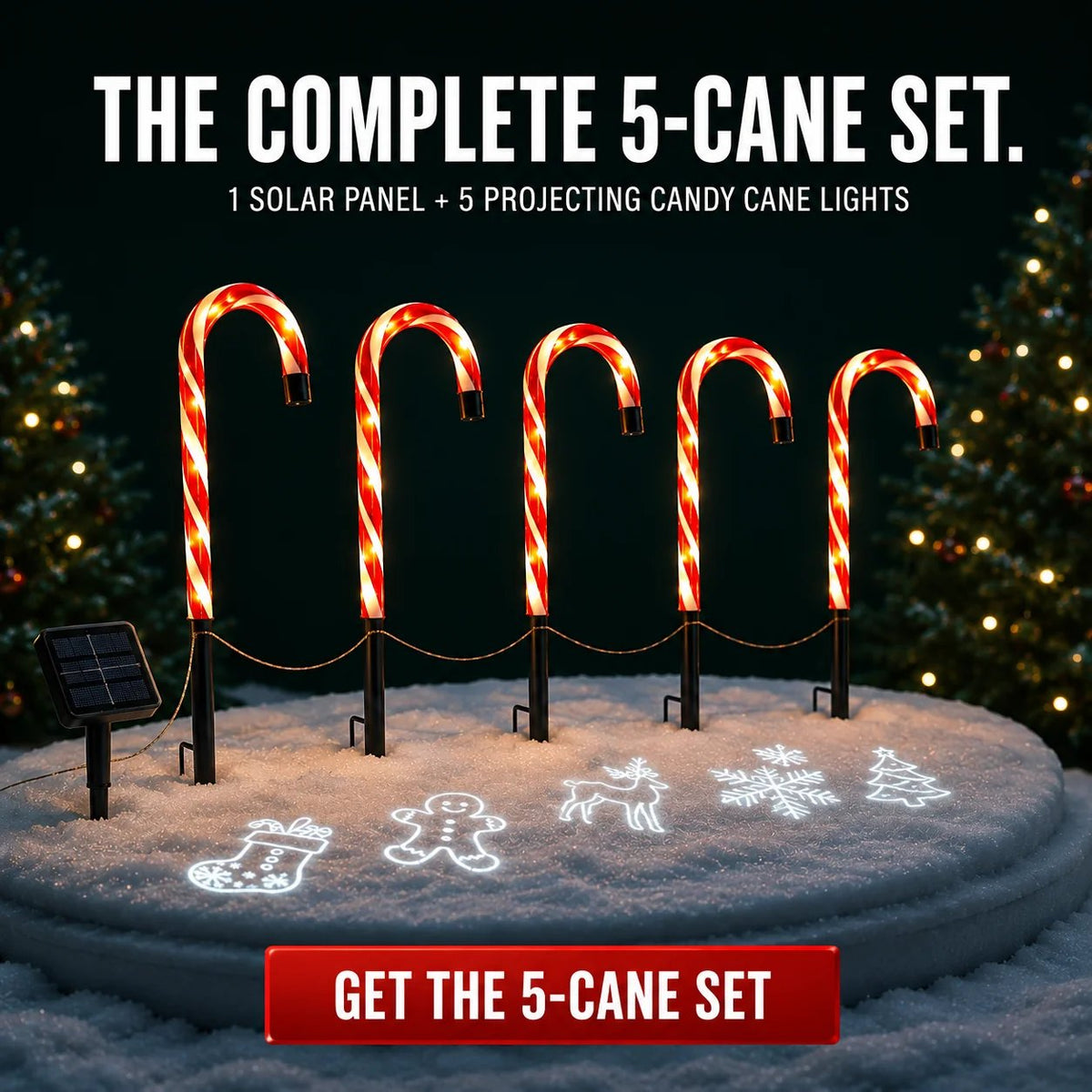 π₯ Limited-Time Offer! 49% OFF - Solar Candy Cane Projector Pathway Lights β Light the Way to Christmas