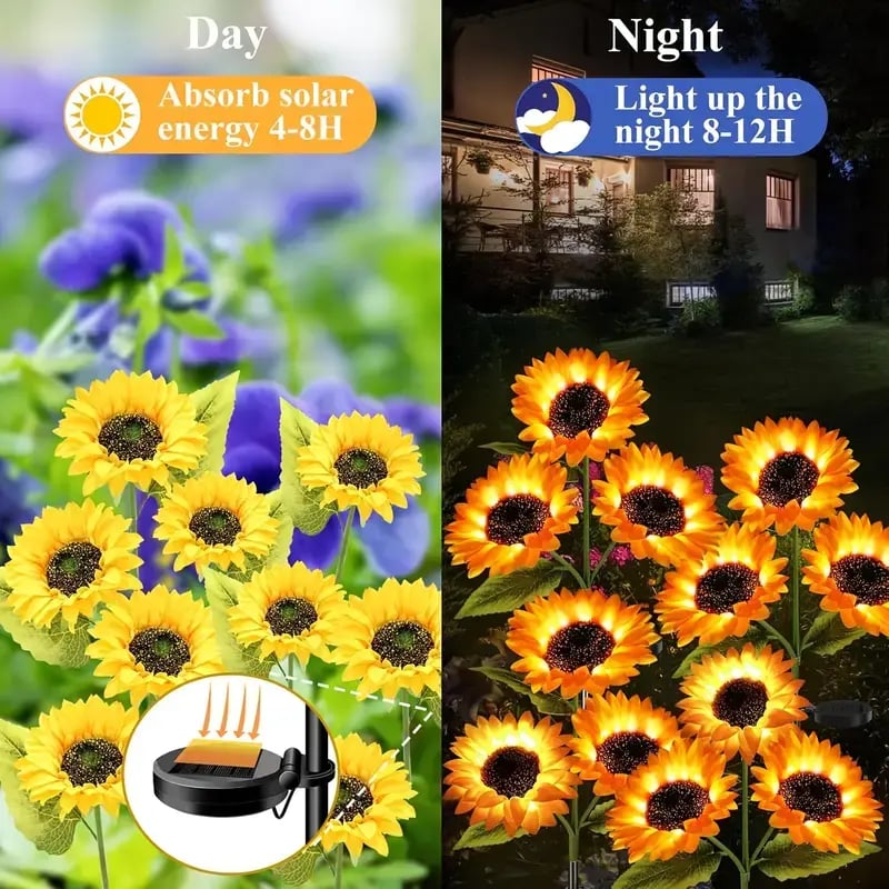 Solar Sunflower Garden Lights