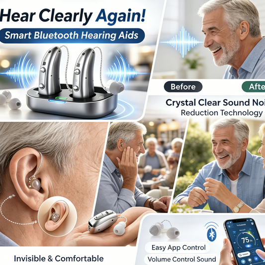 Smart, Self-Fitting Bluetooth Hearing Aids (App Controlled)