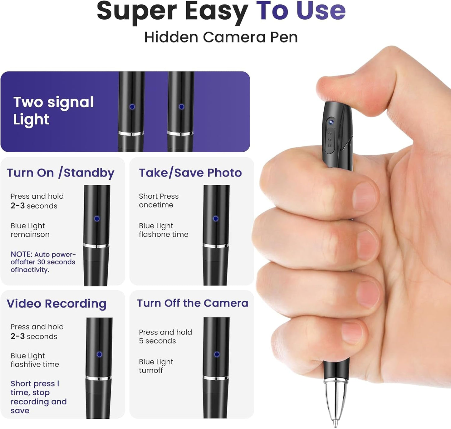 1080P Hidden Spy Pen Camera