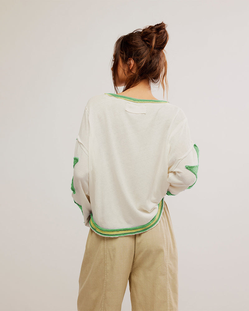 Fashionable Round Neck Hooded Thin Loose Star Hoodie