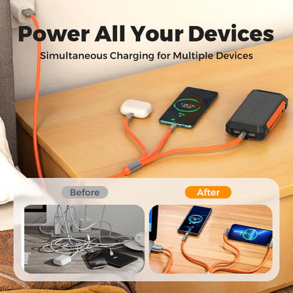 120W 3 in 1 Rotating Elbow Fast Charging Data Cable