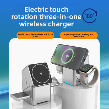 Magnetic Rotating Wireless Charger for Apple Devices
