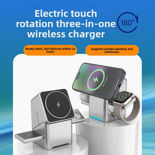 Magnetic Rotating Wireless Charger for Apple Devices