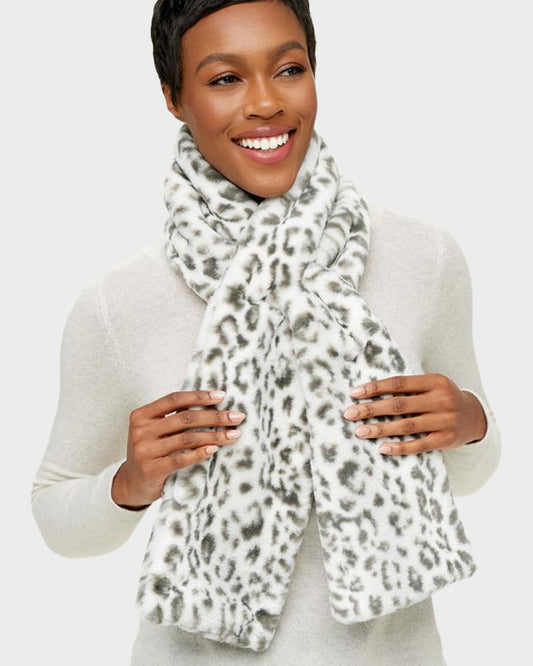Faux Fur Pull-Through Scarf with Zipper Pocket