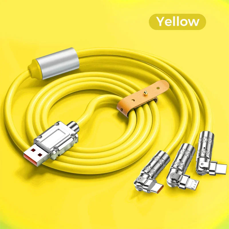 120W 3 in 1 Rotating Elbow Fast Charging Data Cable