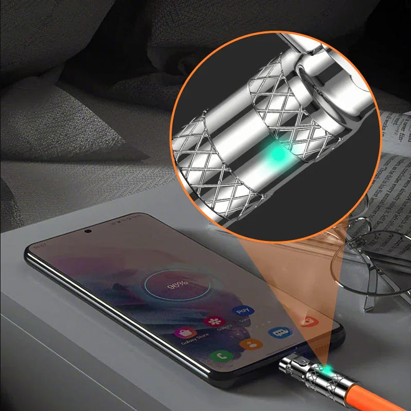 120W 3 in 1 Rotating Elbow Fast Charging Data Cable