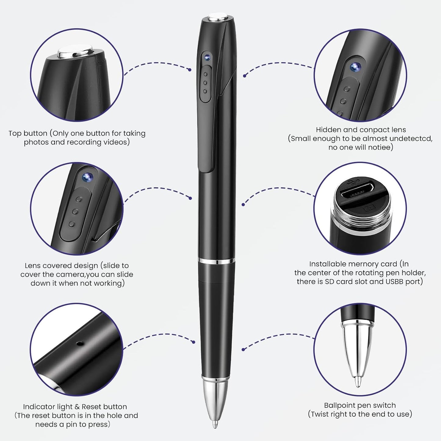 1080P Hidden Spy Pen Camera