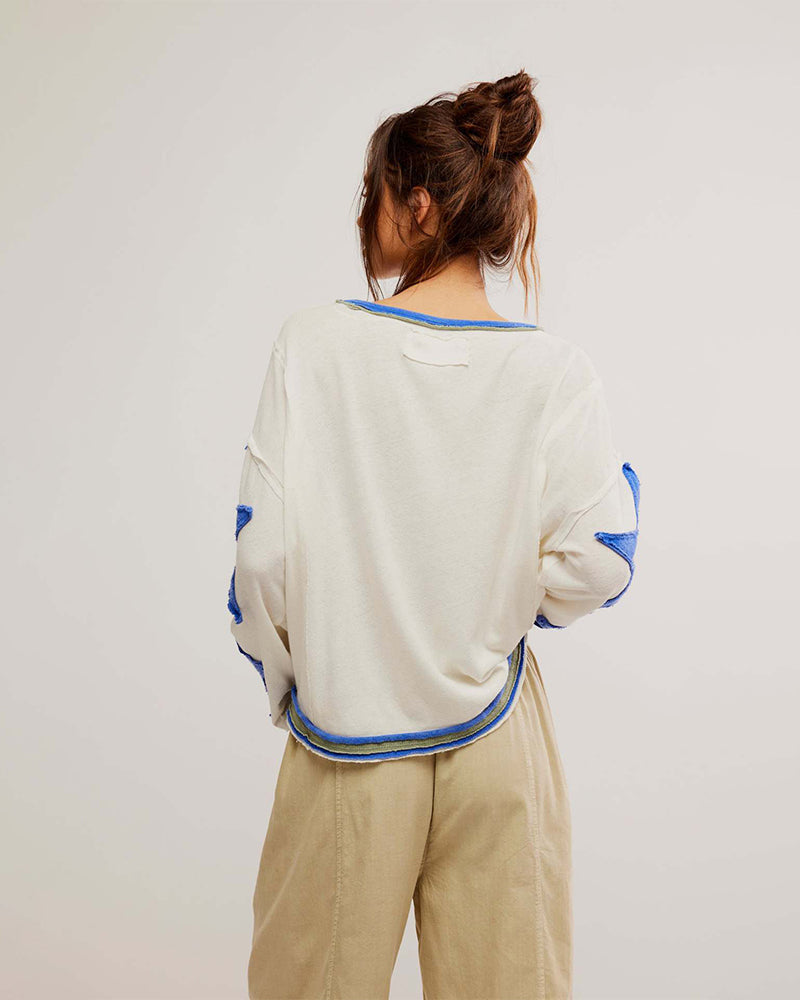 Fashionable Round Neck Hooded Thin Loose Star Hoodie