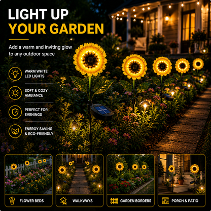 Solar Sunflower Garden Lights