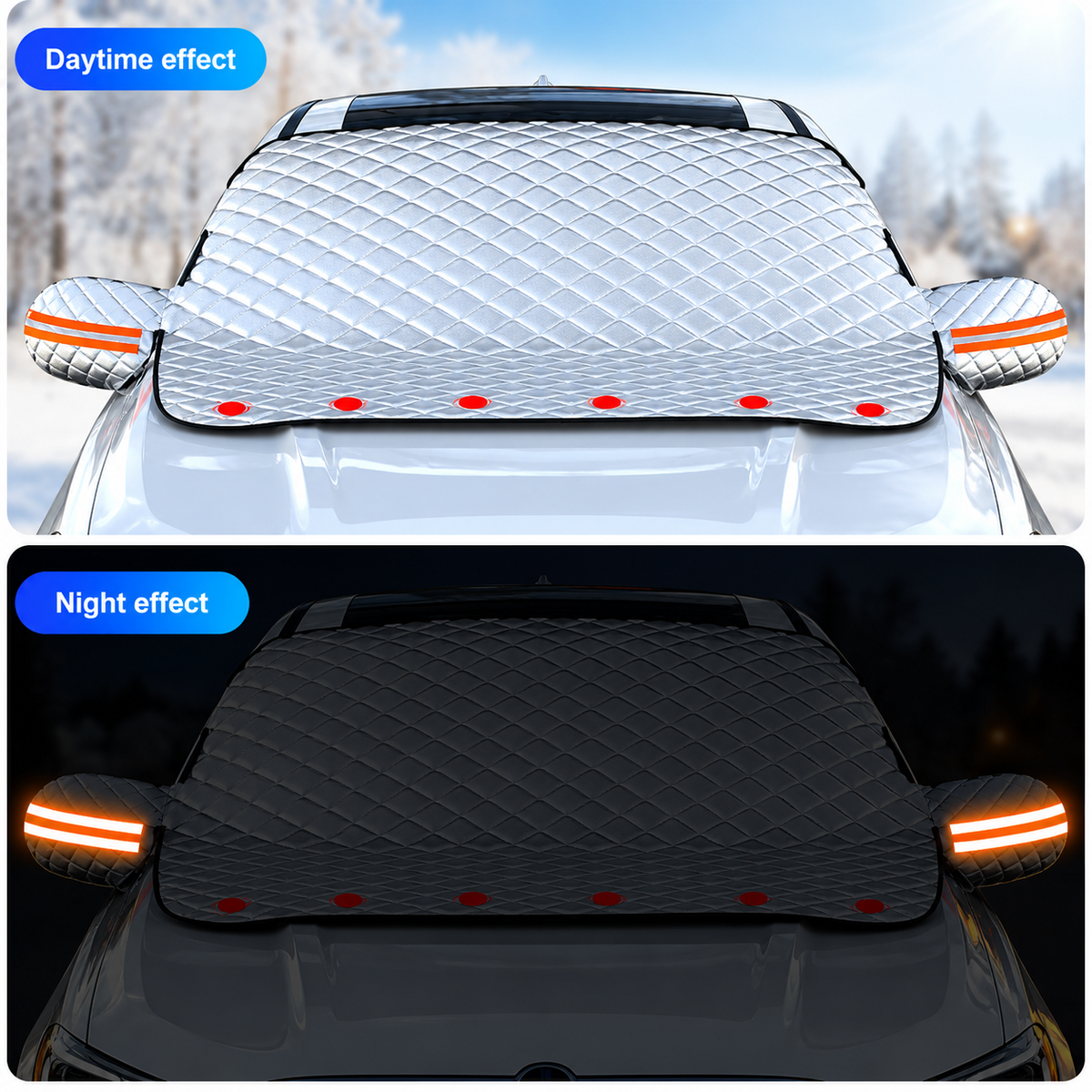 MagneticShield™ 3-Layer Windshield Snow Cover + Side Mirror Protectors