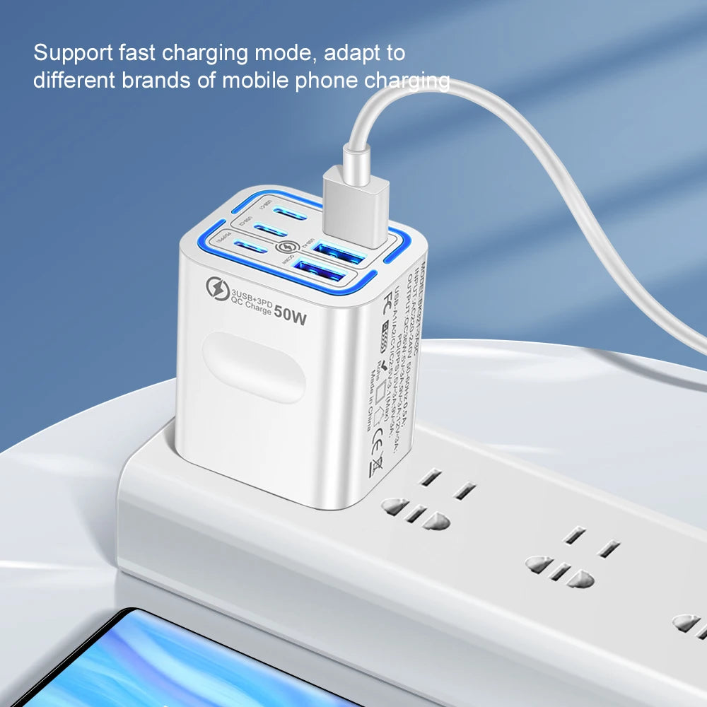 50W 6-Port Fast Charging