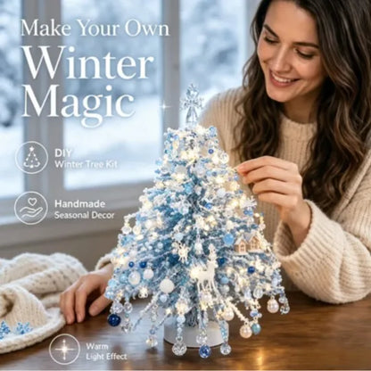 Handmade DIY Beaded Christmas Tree Making Kit, Mini Crystal Bead Christmas Tree Desktop Decor, Christmas DIY Craft Supplies, Cre