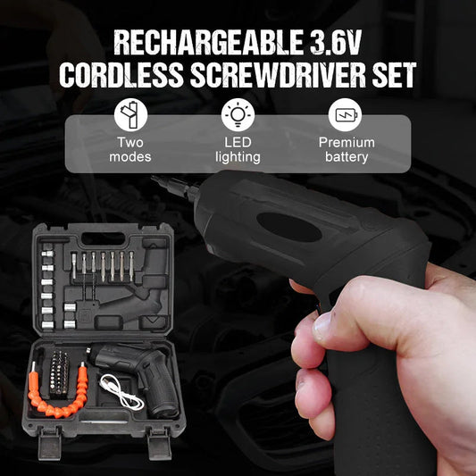 Rechargeable 3.6V battery screwdriver set