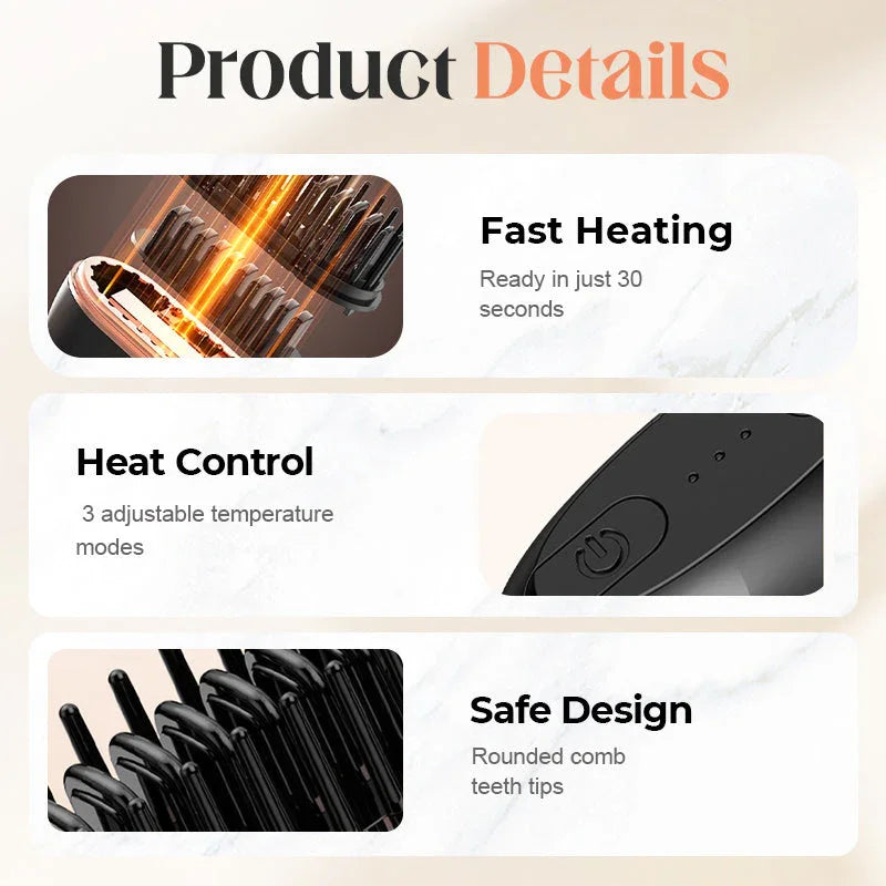 Mini Electric Cordless Hair Straightener