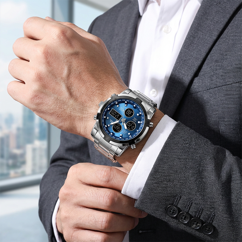 Men's Waterproof Military Analog-Digital Watch