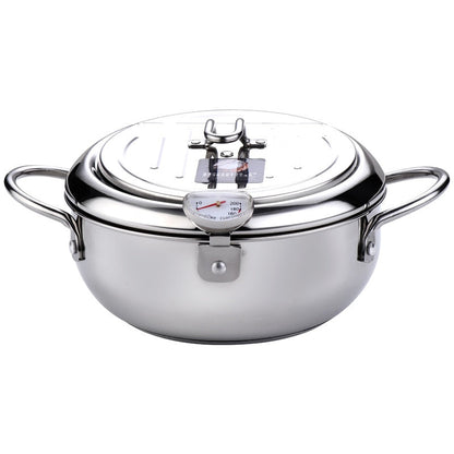 4.2L/142oz Extra Large Deep Frying Pot with a Thermometer